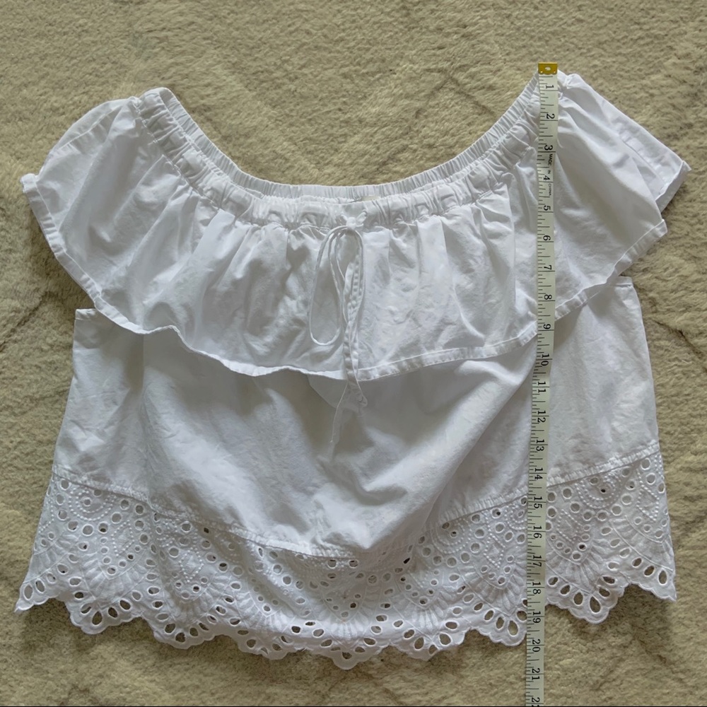 Madewell White Eyelet Balcony Off Shoulder Top - Picture 4 of 8